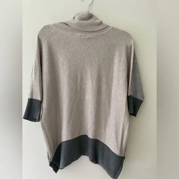 89th & Madison, 2-Time Gray & Cream Block, Oversized Sweater Dress - Picture 2 of 5